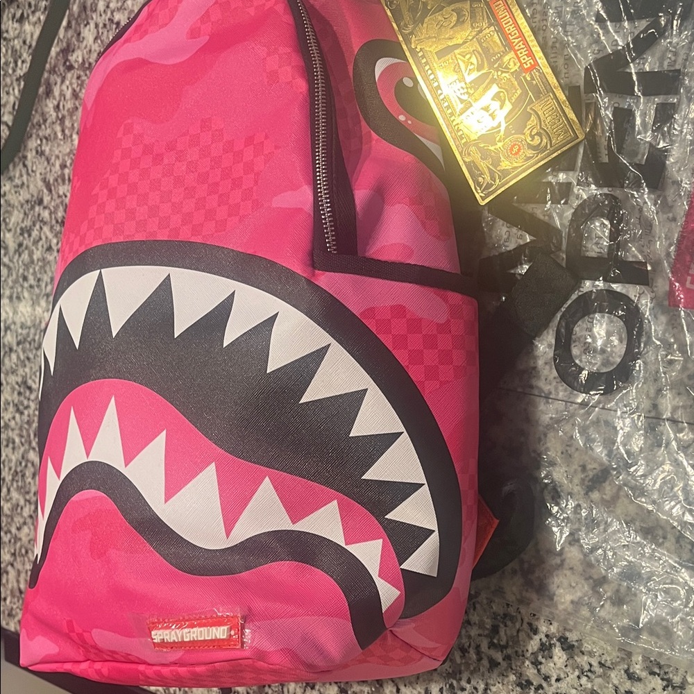 Sprayground Pink Shark Backpack